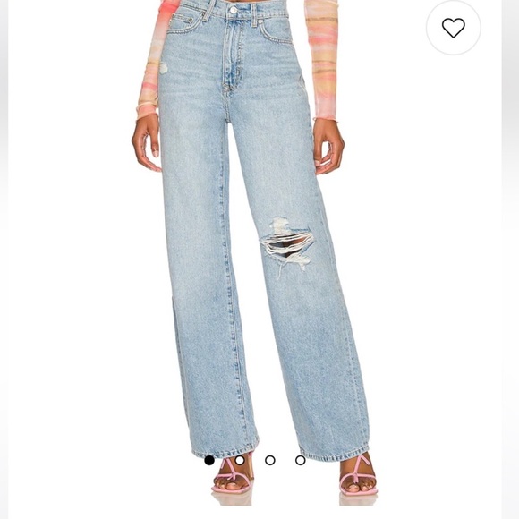 Lovers + Friends Lennon Distressed High Waist Wide Leg Jeans - Lawrence - Picture 4 of 10